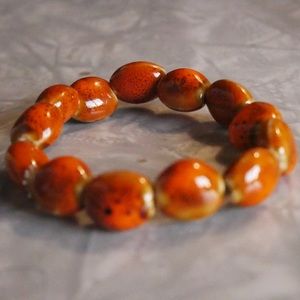 Orange stone beaded bracelet